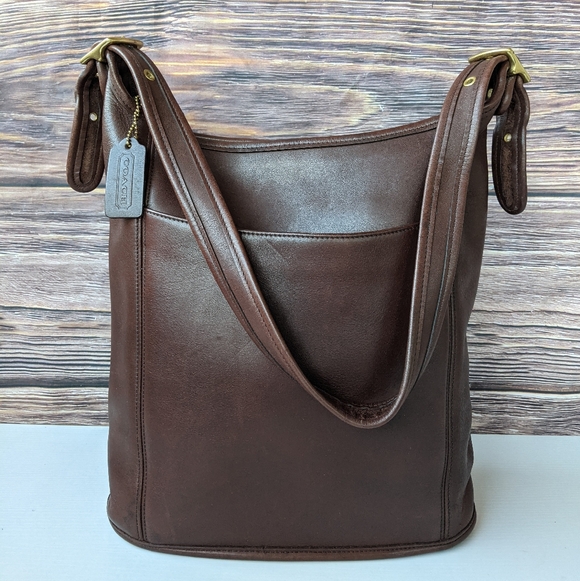 Vintage Coach Duffle 9060 Sac a dark brown Shoulder Bag - Picture 4 of 12